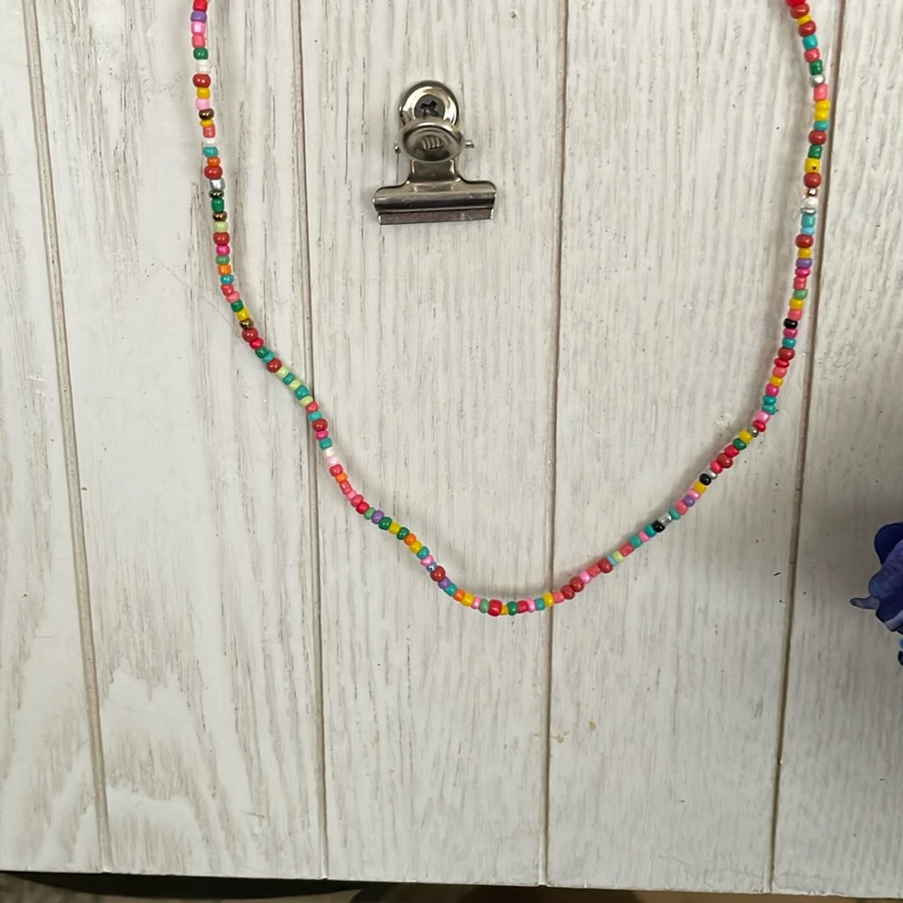 Rainbow Multicolor Seed Beads Necklace